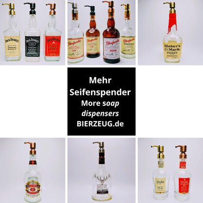 Whisky-Seifenspender “Mark” | Upcycling Pumpspender aus Maker’s Mark Flaschen | Nachfüllbar mit Seife | Bad Deko | Geschenk | H:28cm