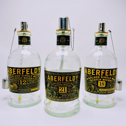 Whisky Öllampe aus echter Whiskyflasche – Handgemachte Upcycling Design Öllampe mit warmem Flammenlicht – Geschenkidee für Whisky Liebhaber