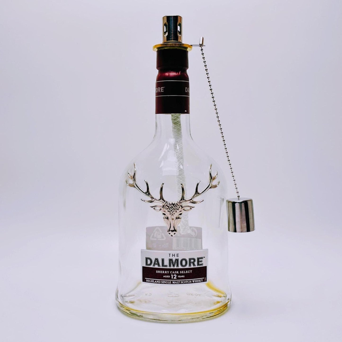 Whisky Öllampe aus echter Whiskyflasche – Handgemachte Upcycling Design Öllampe mit warmem Flammenlicht – Geschenkidee für Whisky Liebhaber