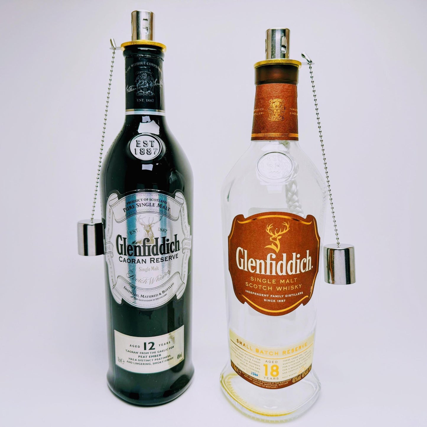 Whisky Öllampe aus echter Whiskyflasche – Handgemachte Upcycling Design Öllampe mit warmem Flammenlicht – Geschenkidee für Whisky Liebhaber