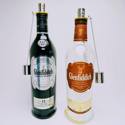 Whisky Öllampe aus echter Whiskyflasche – Handgemachte Upcycling Design Öllampe mit warmem Flammenlicht – Geschenkidee für Whisky Liebhaber