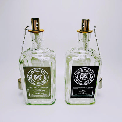 Whisky Öllampe aus echter Whiskyflasche – Handgemachte Upcycling Design Öllampe mit warmem Flammenlicht – Geschenkidee für Whisky Liebhaber