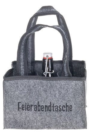 Bottle carrier “HopfenShopper” made of felt for 6 bottles | Men’s handbag bottle bag six-pack for 6 beer bottles | 23 x 14 x 15cm