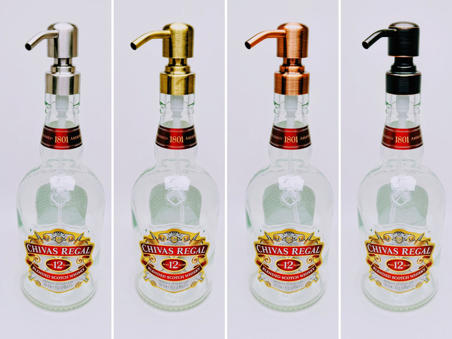 Whisky-Seifenspender “Whisky Wave” | Handgemachter Pumpspender aus Whiskyflaschen | Ideal für Bad & Küche | Top Geschenk für Whiskyfans