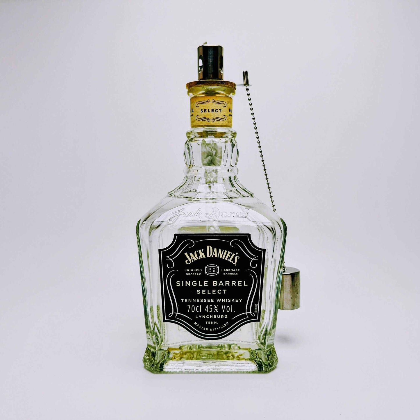 Whisky-Öllampe ”Jack Daniels” | Handgemachte Öllampe aus Jack Daniels Single Barrel Flasche | Upcycling Deko | Individuelles Geschenk