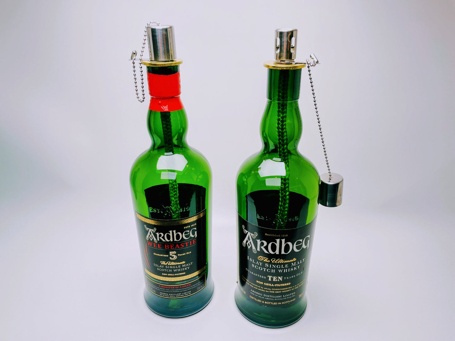 Whisky-Öllampe ”Ardbeg” | Handgemachte Öllampe aus Ardbeg Whsikey Flaschen | Upcycling | Individuell | Geschenk | Schottland | Deko