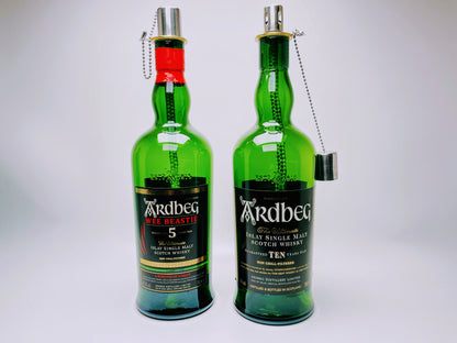 Whisky-Öllampe ”Ardbeg” | Handgemachte Öllampe aus Ardbeg Whsikey Flaschen | Upcycling | Individuell | Geschenk | Schottland | Deko