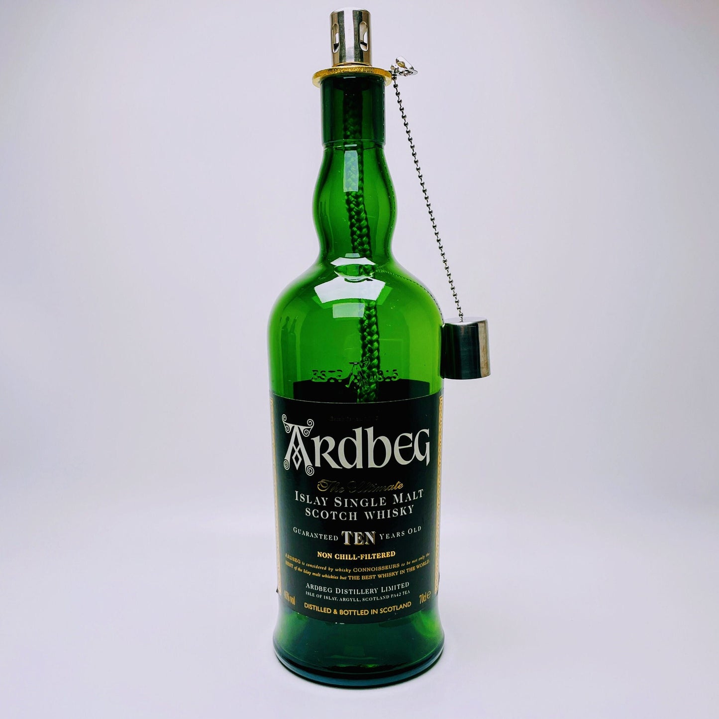 Whisky-Öllampe ”Ardbeg” | Handgemachte Öllampe aus Ardbeg Whsikey Flaschen | Upcycling | Individuell | Geschenk | Schottland | Deko