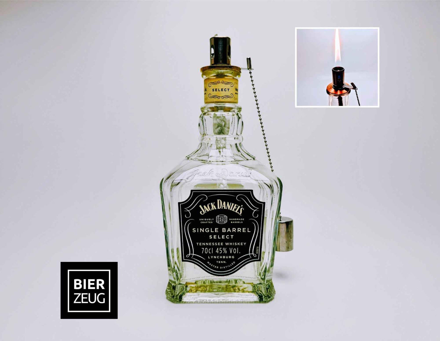 Whisky-Öllampe ”Jack Daniels” | Handgemachte Öllampe aus Jack Daniels Single Barrel Flasche | Upcycling Deko | Individuelles Geschenk