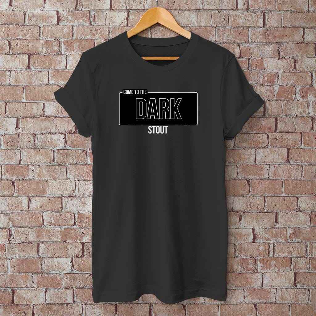 Come to the Dark STOUT - T-Shirt – Humorvolles Bier-Shirt für Stout-Fans & Craftbier-Nerds - Star Wars Fans - Baumwoll Unisex Shirt