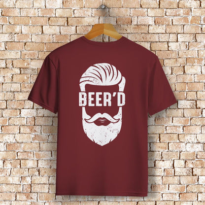 BEER'D T-Shirt mit Rückendruck – Bart trifft Bier - Für Craftbier und Bart-Fans mit Humor - 100% Bio-Baumwolle & Premium-Qualität