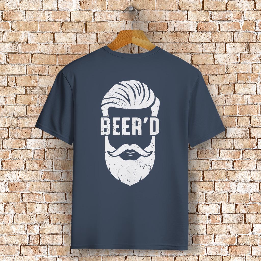 BEER'D T-Shirt mit Rückendruck – Bart trifft Bier - Für Craftbier und Bart-Fans mit Humor - 100% Bio-Baumwolle & Premium-Qualität