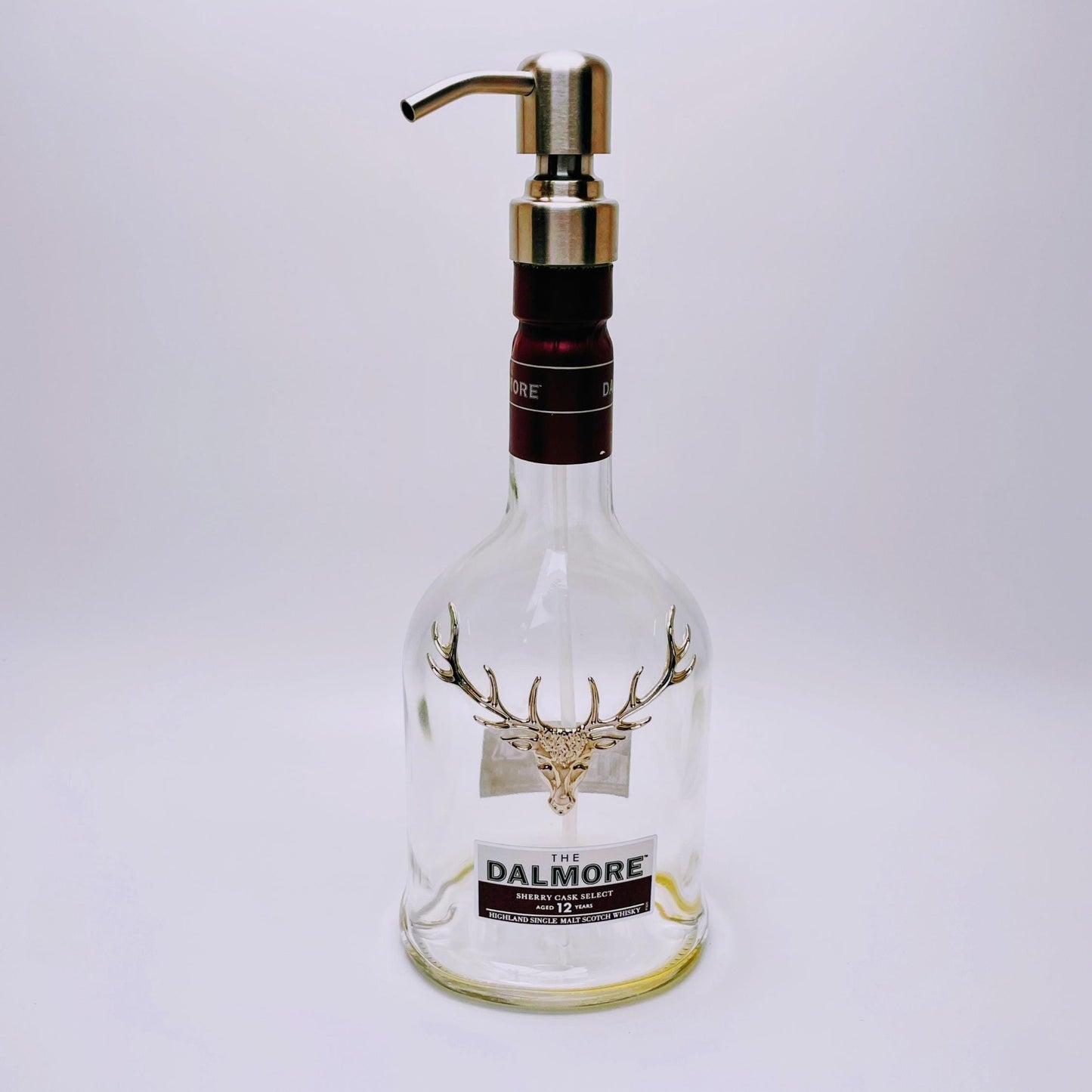 Whisky-Seifenspender Dalmore | Upcycling Pumpspender aus Dalmore Whiskey Flaschen | Nachfüllbar mit Seife | Bad Deko | Geschenk Jäger