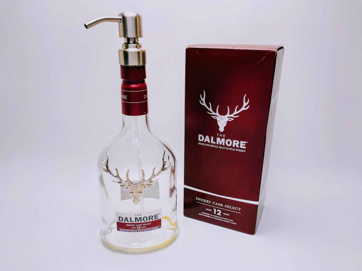 Whisky-Seifenspender Dalmore | Upcycling Pumpspender aus Dalmore Whiskey Flaschen | Nachfüllbar mit Seife | Bad Deko | Geschenk Jäger