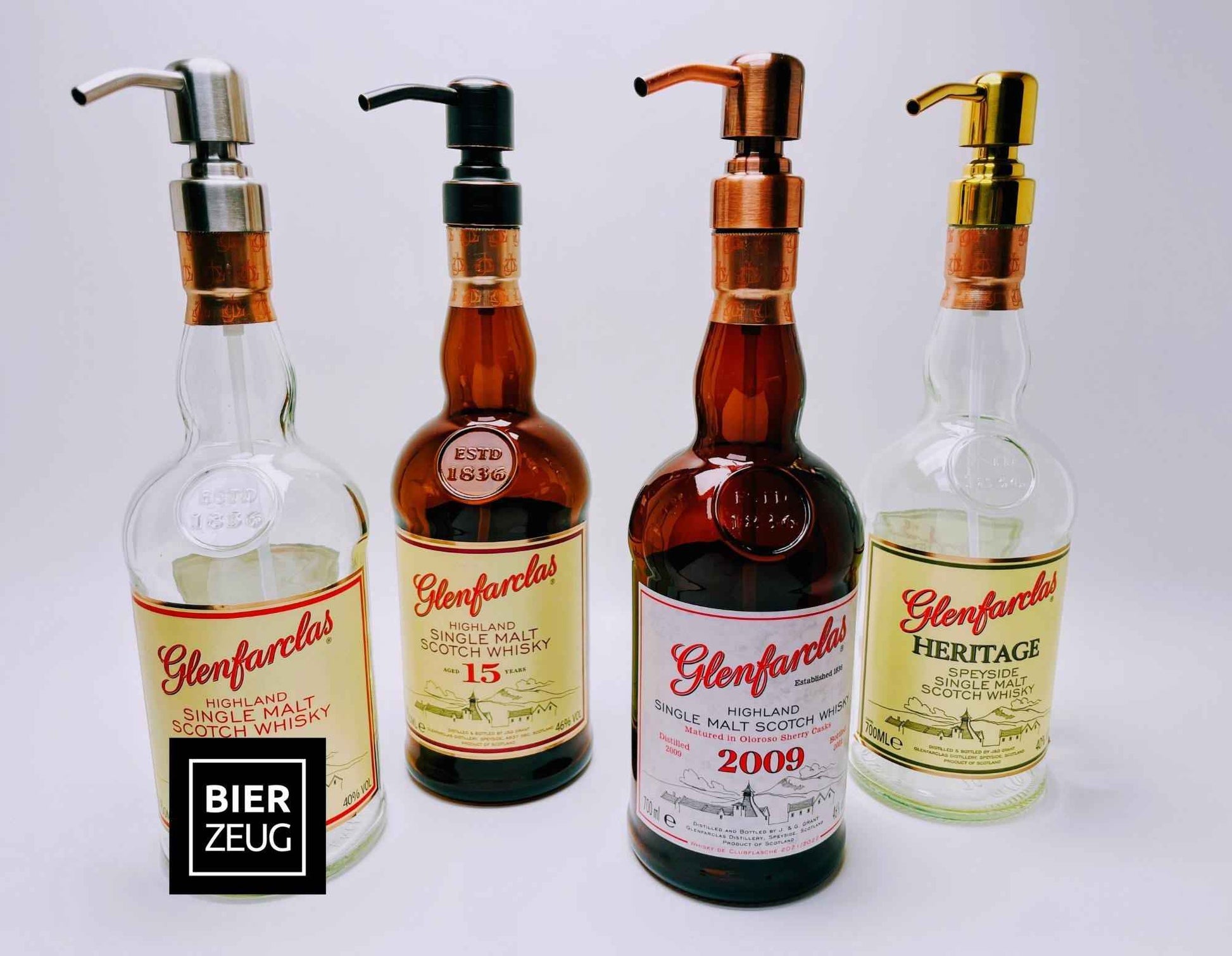 Whisky-Seifenspender Glenfarclas | Upcycling Pumpspender aus Glenfarclas Whiskey Flaschen | Nachfüllbar mit Seife | Bad Deko | Geschenk