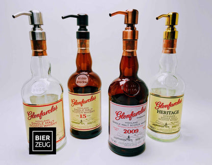 Whisky-Seifenspender Glenfarclas | Upcycling Pumpspender aus Glenfarclas Whiskey Flaschen | Nachfüllbar mit Seife | Bad Deko | Geschenk