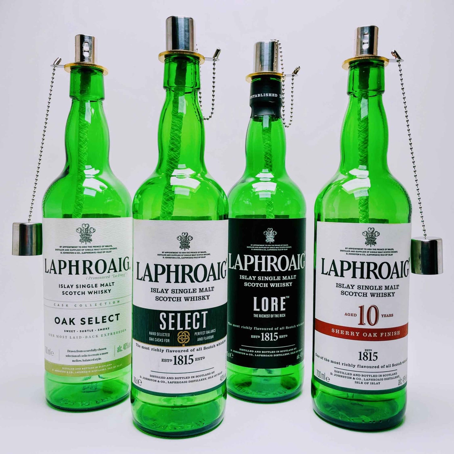 Whisky-Öllampe ”Highland Glow” | Handgefertigt aus recycelten Whiskeyflaschen | Vielseitiges Upcycling-Geschenk | Ideal für Balkon & Garten