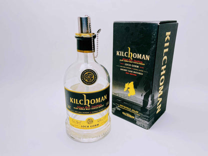 Whisky-Öllampe Kilchoman | Handgemachte Öllampe aus Kilchoma Whiskey Flaschen | Upcycling | Individuell | Geschenk | Schottland | Deko
