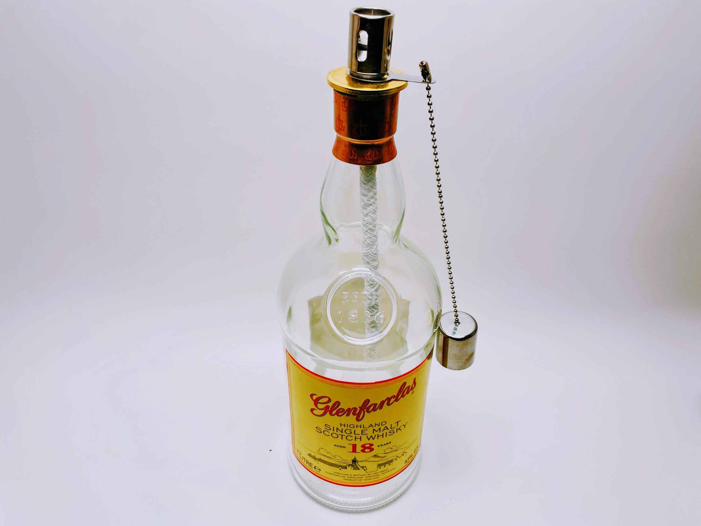 Whisky-Öllampe Glenfarclas | Handgemachte Öllampe aus Glenfarclas Whiskey Flaschen | Upcycling | Individuell | Geschenk | Schottland | Deko