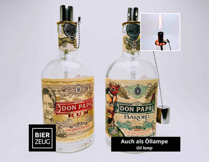 Don Papa Rum Lampe | Handgemachte Upcycling Tischlampe aus Don Papa Rum Flasche | Einzigartige Geschenkidee | Deko
