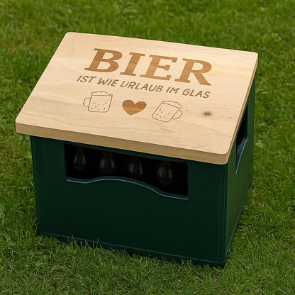 Sitzbrett für Bierkasten – Ersatzbank – Holzbrett, 40x30cm – Geschenkidee für Fußball- und Bierfans