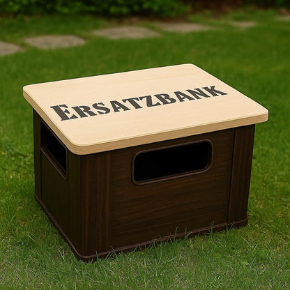 Sitzbrett für Bierkasten – Ersatzbank – Holzbrett, 40x30cm – Geschenkidee für Fußball- und Bierfans