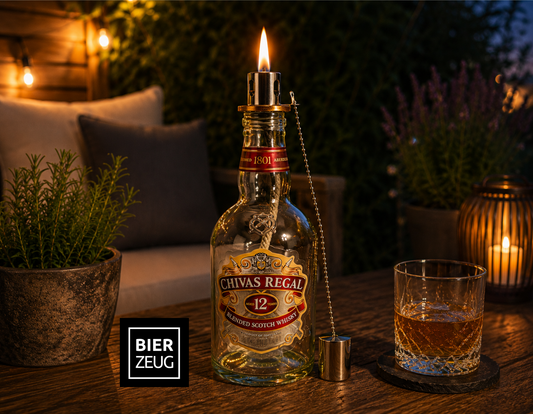 Whisky-Öllampe ”Chivas Glow” | Handgemachte Öllampe aus Chivas Regal Flaschen | Upcycling | Individuell | Geschenk | Schottland | Deko