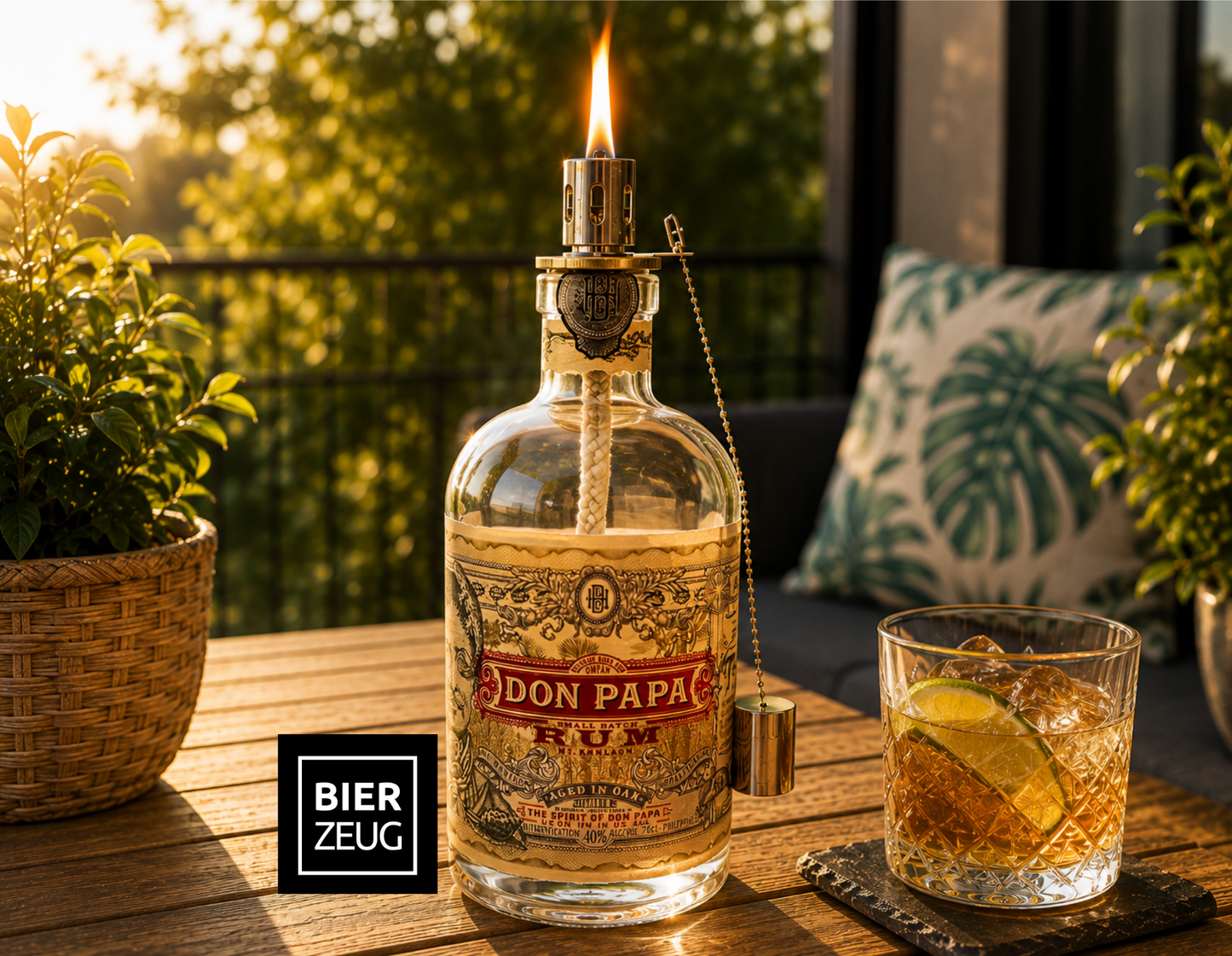 Rum oil lamp "Don Papa" | Handmade oil lamp from Don Papa bottles | Upcycling | Handmade | Individual | Gift | Decoration | H:25cm