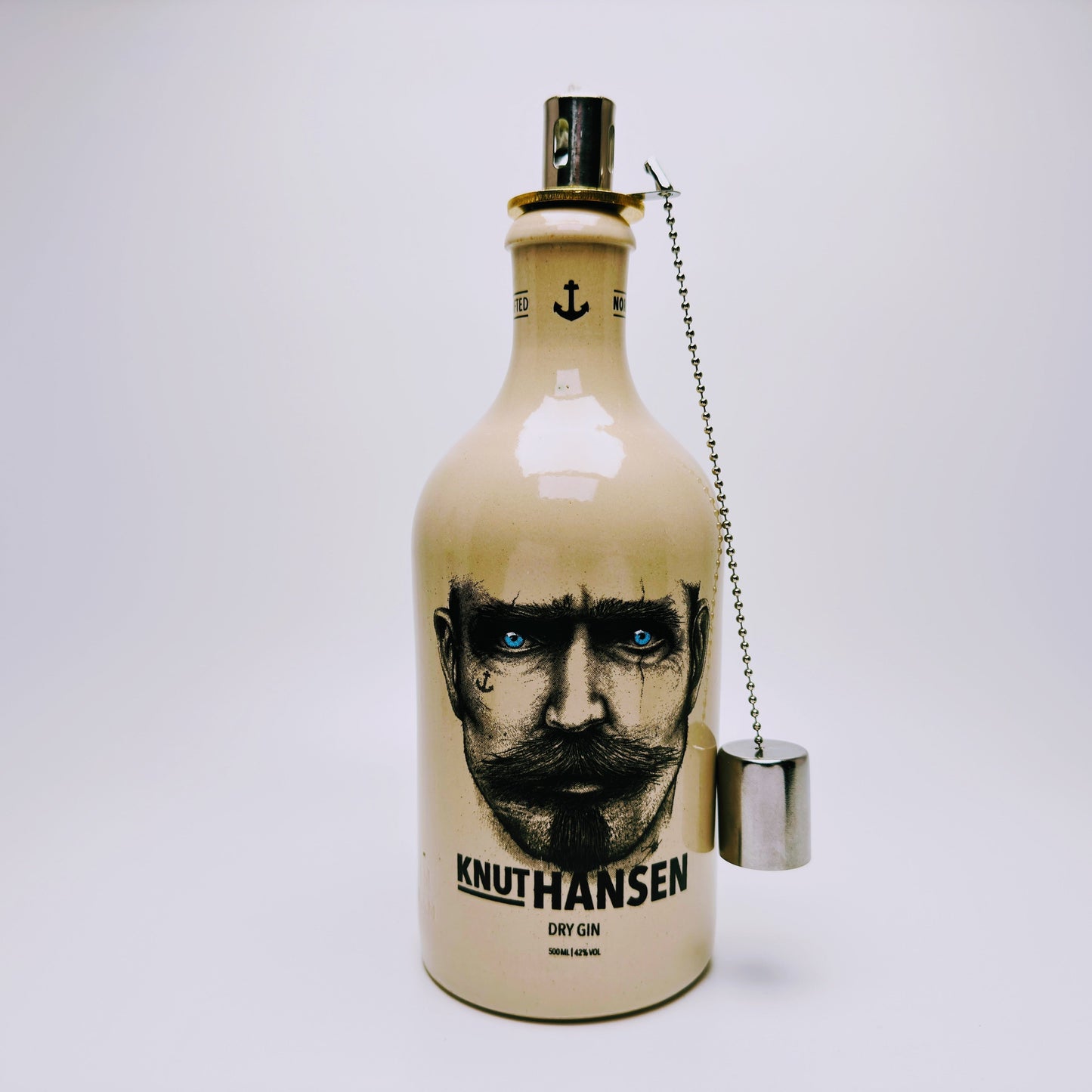 Gin oil lamp "Knut Hansen" | Handmade oil lamp from Knut Hansen bottles | Upcycling | Handcrafted | Individual | Gift | Decoration