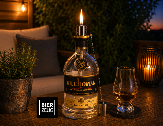 Whisky-Öllampe Kilchoman | Handgemachte Öllampe aus Kilchoma Whiskey Flaschen | Upcycling | Individuell | Geschenk | Schottland | Deko
