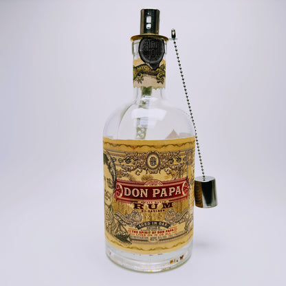 Rum Oil Lamp "Caribbean Fire" | Handcrafted from Rum Bottles | Atmospheric Lighting for Garden & Balcony | Perfect Upcycling Gift