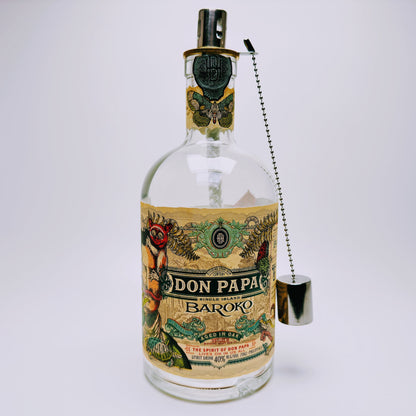 Rum Oil Lamp "Caribbean Fire" | Handcrafted from Rum Bottles | Atmospheric Lighting for Garden & Balcony | Perfect Upcycling Gift