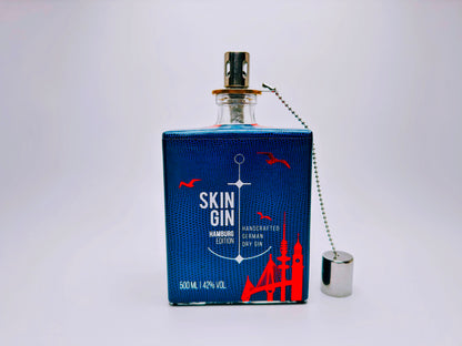 Gin Öllampe “Skin“ | Handgemachte Upcycling Lampe aus Gin Flasche | Vintage Deko | Individuell | Geschenkidee | Nachhaltig & Einzigartig