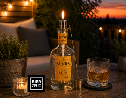 Whisky-Öllampe ”Slyrs Shine” | Handgemachte Öllampe aus Slyrs Whisky Flaschen | Upcycling | Individuell | Geschenk | München | Bayern | Deko