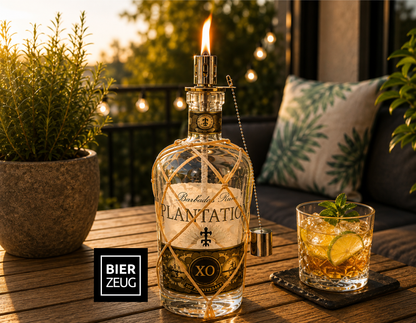 Rum oil lamp "Plantation XO 20th Anniversary" | Handmade oil lamp from rum bottles | Upcycling | Handmade | Gift | Decoration | H:27cm
