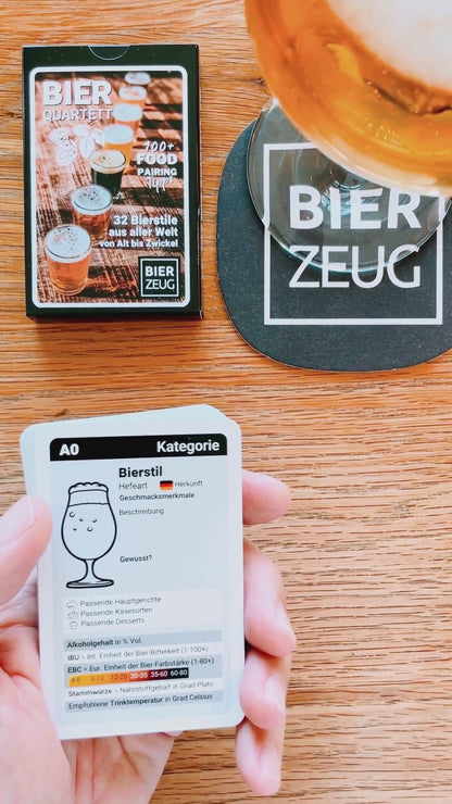JEU DE CARTES SUR LA BIÈRE | Le jeu éducatif ultime sur la bière avec 32 styles de bières du monde entier | Plus de 100 conseils d'accords mets-bières | Amusant pour 2 à 4 joueurs | Cadeau pour les amateurs de bière