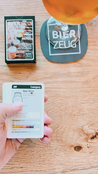 BEER QUARTET | The ultimate beer learning game | 32 beer styles from around the world from Alt to Zwickel | 100+ Food Pairing Tips | 2-4 players