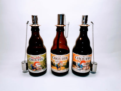 Oil lamp from craft beer bottles - handmade - upcycling - lantern for balcony &amp; garden