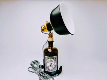 Monkey47 Gin Vintage-Lampe | Handgemachte Upcycling Tischlampe aus Monkey 47 Gin | Einzigartige Geschenkidee | Deko-Licht | Upcycling