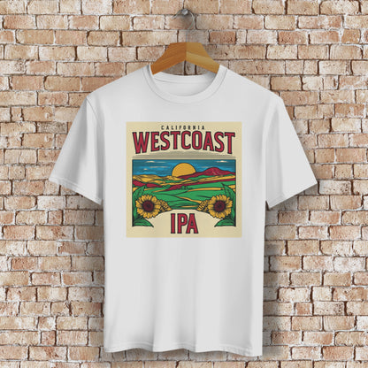 Westcoast IPA T-Shirt mit Kalifornien-Motiv – Geschenk für Bierfreunde & Outdoor-Fans - 100% Bio-Baumwolle - Unisex