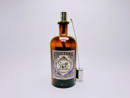 Gin oil lamp "Monkey 47" | Handmade oil lamp from Monkey 47 bottles | Upcycling | Handcrafted | Individual | Gift | Decoration | H:21cm