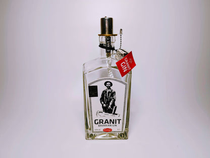 Gin Öllampe "Granit" | Handgemachte Öllampe aus Granit Gin Flaschen | Upcycling | Handgefertigt | Individuell | Geschenk | Deko | H:24cm