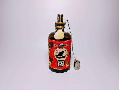 Gin Öllampe "Hamburg-Zanzibar" | Handgemachte Öllampe aus Hamburg-Zanzibar Gin Flaschen | Upcycling | Handgefertigt | Individuell | Geschenk
