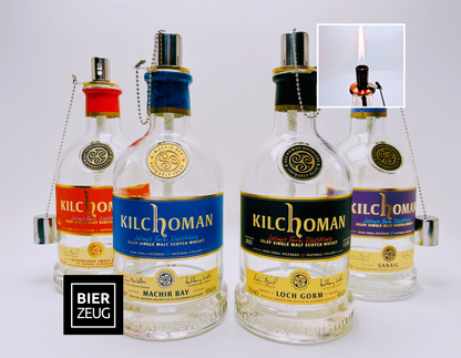 Whisky Öllampe aus echter Whiskyflasche – Handgemachte Upcycling Design Öllampe mit warmem Flammenlicht – Geschenkidee für Whisky Liebhaber