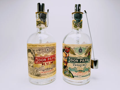 Rum-Öllampe "Karibikfeuer" | Handgemachte Öllampe aus Rum-Flaschen | Upcycling | Handgemacht | Individuell | Geschenk | Deko