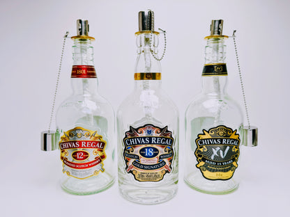 Whisky-Öllampe "Chivas Glow" | Handgemachte Öllampe aus Chivas Regal Flaschen | Upcycling | Individuell | Geschenk | Schottland | Deko
