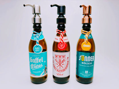 Kölsch-Seifenspender "RheinSchaum" | Handgemachte & nachfüllbare Seifenspender aus Kölsch Bier Flaschen | Upcycling Geschenk für Köln Fans