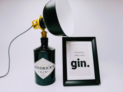 Hendricks Gin Vintage-Lampe | Handgemachte nachhaltige Tischlampe | Einzigartige Geschenkidee | Retro Deko-Licht | Upcycling Leuchte