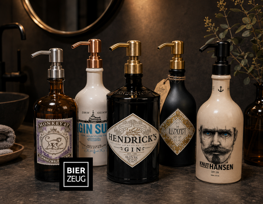 Gin Seifenspender aus echter Ginflasche – Handgemachter nachfüllbarer Pumpspender – Upcycling Seifenspender – Geschenkidee für Gin Liebhaber