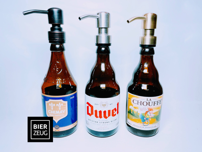 Crafbier-Seifenspender "Schaumkrone" | Handgemachte & nachfüllbare Seifenspender aus Craftbeer-Flaschen | Upcycling Geschenk für Bier-Fans
